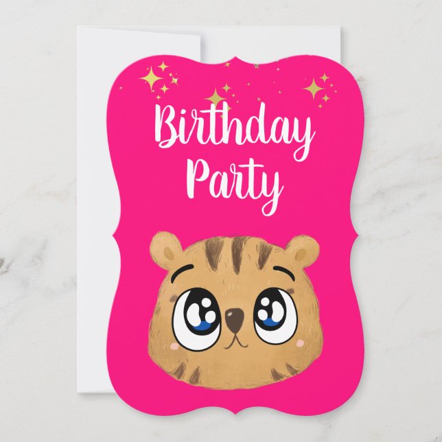 kawaii tiger invitation (Front)