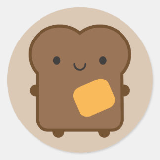 Kawaii Toast Classic Round Sticker