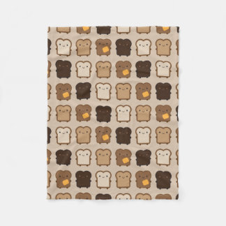 Kawaii Toast Fleece Blanket