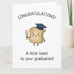  Kawaii Toast Pun New Grad Graduation Greeting Card