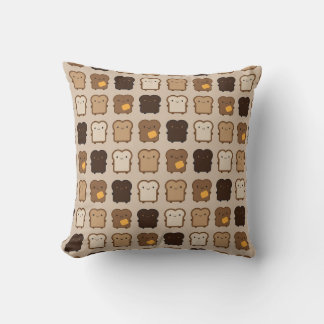 Kawaii Toast Throw Pillow