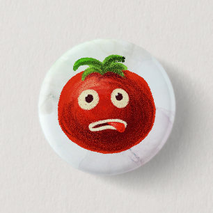 Kawaii Tomato Cute Funny Cartoon Vegetable Button