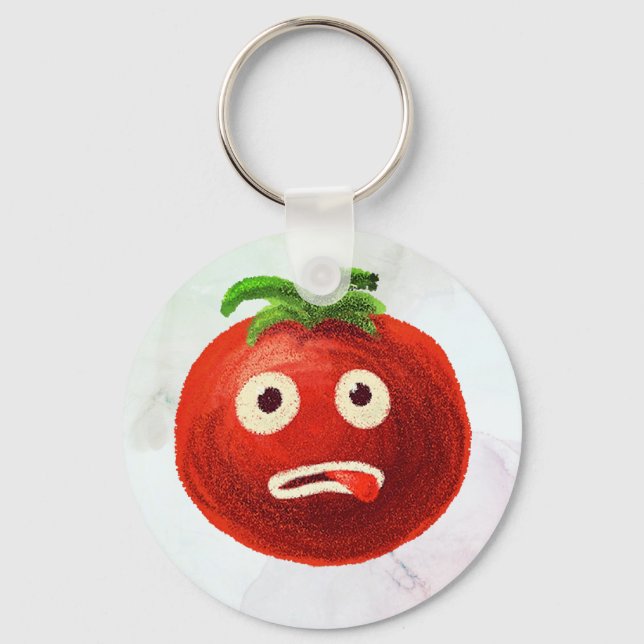 Kawaii Tomato Cute Funny Cartoon Vegetable Keychain (Front)