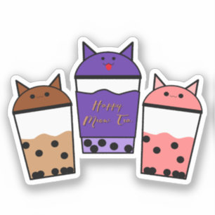 Kawaii Trio Meow Tea Vinyl Sticker
