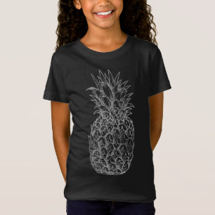 Kawaii Tropical Fruit Pineapple Graphic Distressed T-Shirt