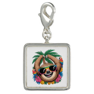 Kawaii Tropical Sloth – Cute Summer Vibes Rainbow Charm