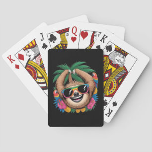 Kawaii Tropical Sloth – Cute Summer Vibes Rainbow Poker Cards