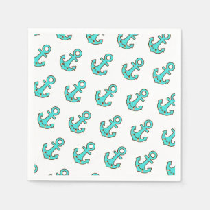 Kawaii Turquoise Anchor – Whimsical & Cheerful Napkins