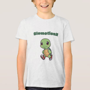 Kawaii Turtle Sweatshirt Cute Slowmotionx Cartoon Tri-Blend Shirt