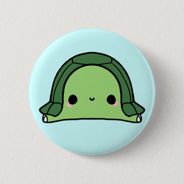Kawaii Turtle (You change the Background!) Button (Front)