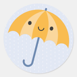 Kawaii Umbrellas Classic Round Sticker