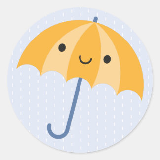 Kawaii Umbrellas Classic Round Sticker