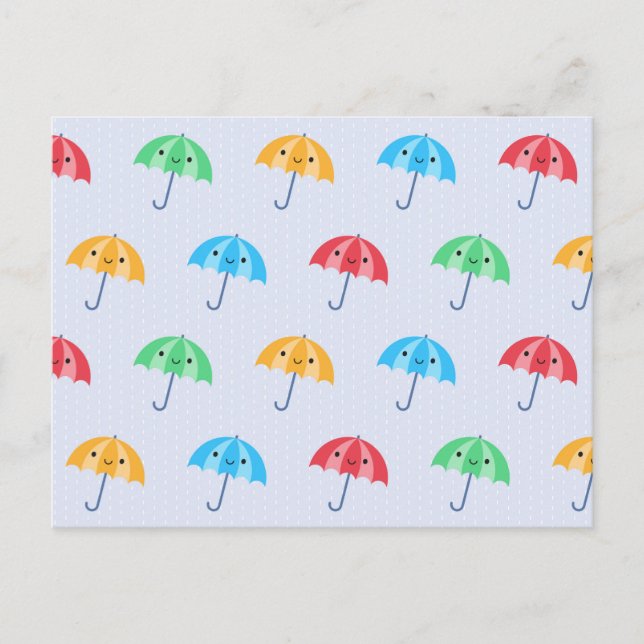Kawaii Umbrellas Postcard (Front)