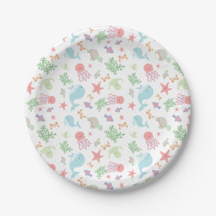 Kawaii Under the Sea Baby Shower Pastel Ocean Paper Plates
