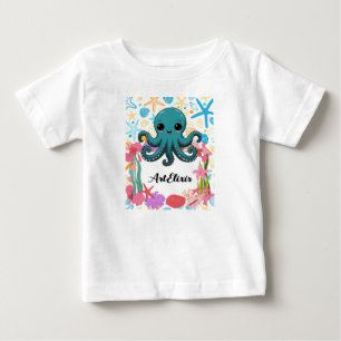 Kawaii Under the Sea Octopus Baby T-Shirt
