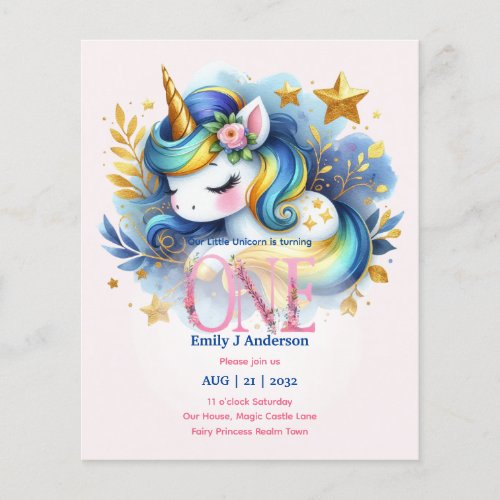 Kawaii Unicorn 1st Birthday Fairytale Birthday