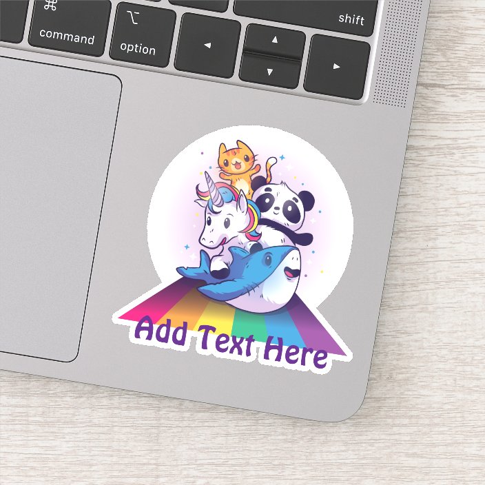 Kawaii Unicorn Cat Shark Panda Bear Animals Shaped Sticker Zazzle Com