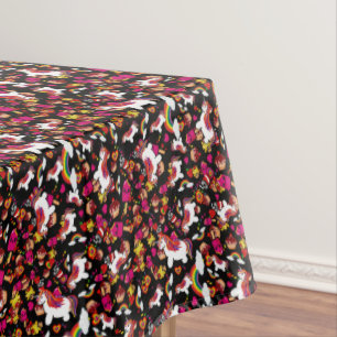 Kawaii Unicorn Cupcake Doodles Personalized Tablecloth