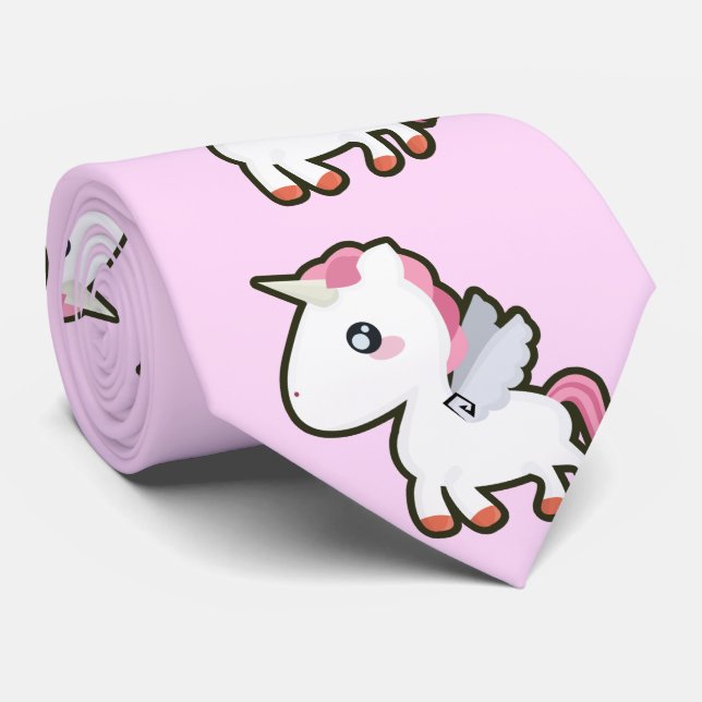 Kawaii Unicorn Neck Tie (Rolled)
