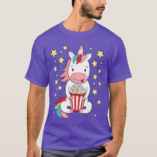 Kawaii Unicorn Popcorn For Movie Enthusiasts Movie T-Shirt