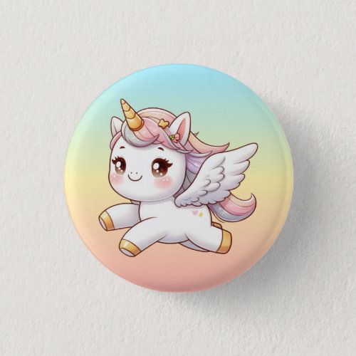 Kawaii Unicorn Rainbow Color Pin Button