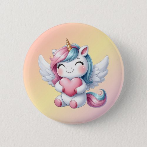 Kawaii Unicorn Rainbow Color Pin Button