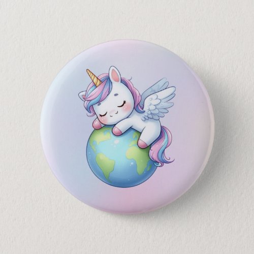 Kawaii Unicorn Rainbow Color Pin Button