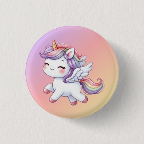 Kawaii Unicorn Rainbow Color Pin Button