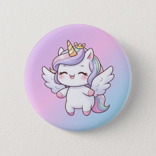 Kawaii Unicorn Rainbow Color Pin Button