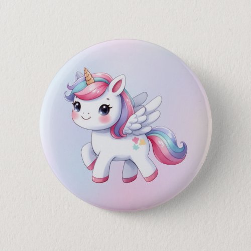 Kawaii Unicorn Rainbow Color Pin Button