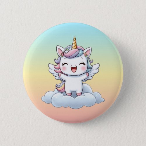 Kawaii Unicorn Rainbow Color Pin Button