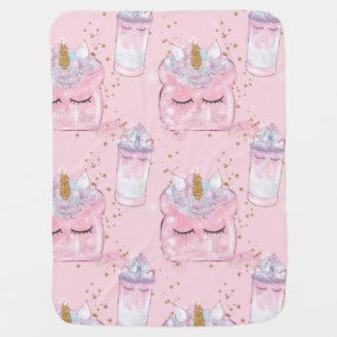Kawaii Unicorn Toast & Milkshake – Pastel Baby Blanket