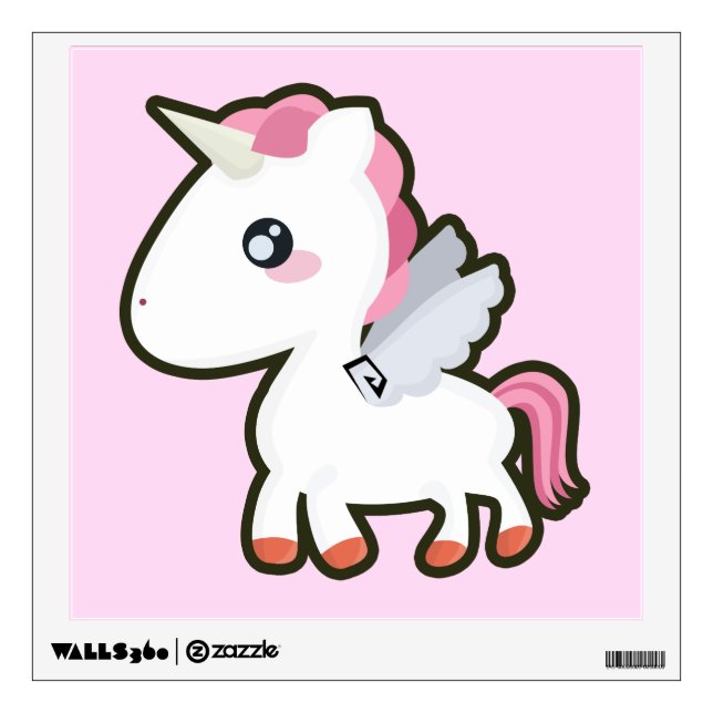 Kawaii Unicorn Wall Decal (Front)
