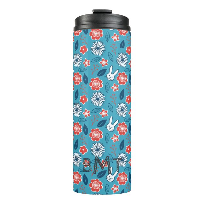 Kawaii Usagi Floral Pattern with Initials