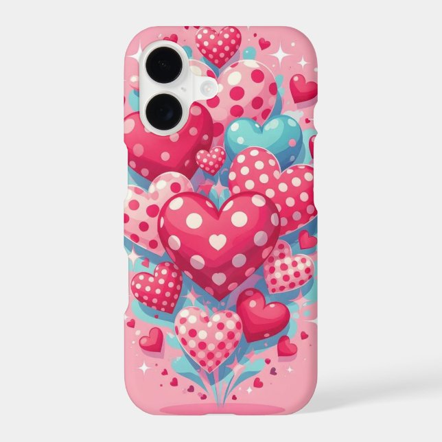 Kawaii Valentine Hearts & Flowers Case-Mate iPhone Case (Back)