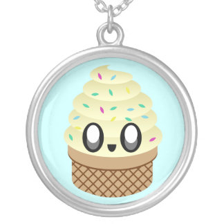 Kawaii Vanilla Spinkles ice Cream Cone Necklace