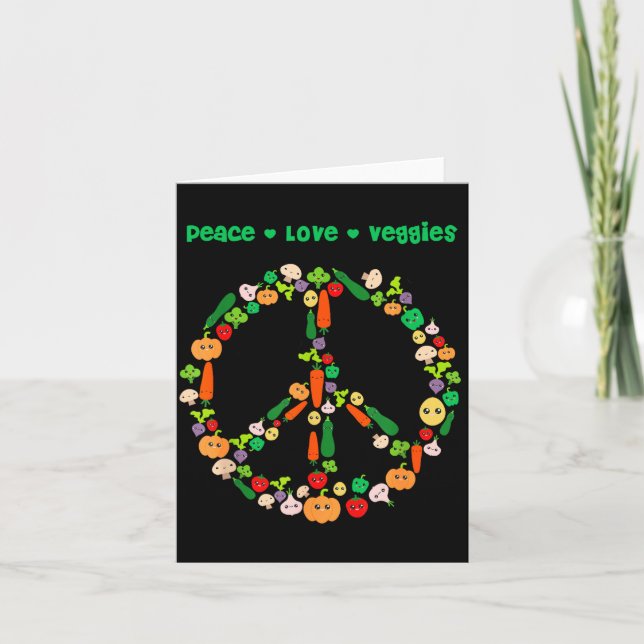 Kawaii Vegetables Peace Sign Funny Gift For Vegeta Card (Front)