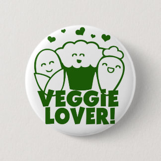 Kawaii Veggie Lover Badge Button