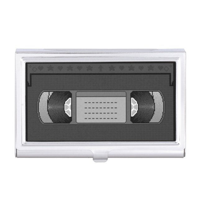 Kawaii VHS pixel art Business Card Case (Front)