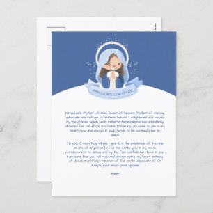 Kawaii Virgin Mary Prayer Holiday Postcard