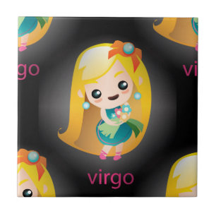 kawaii virgo ceramic tile