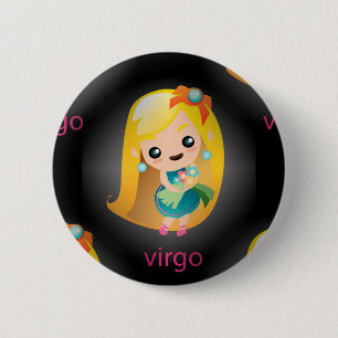 kawaii virgo pinback button