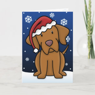 Kawaii Vizsla Christmas Card