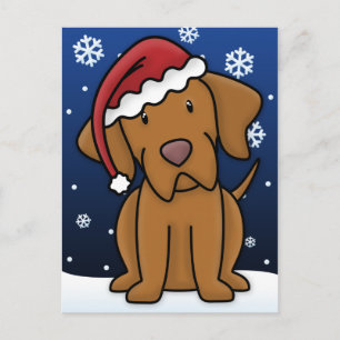 Kawaii Vizsla Christmas Postcard