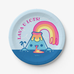 Kawaii Volcano Paper Plates