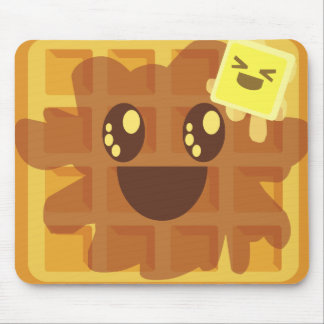 kawaii waffle butter & maple syrup breakfast mouse pad