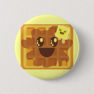 kawaii waffle butter & maple syrup breakfast pinback button