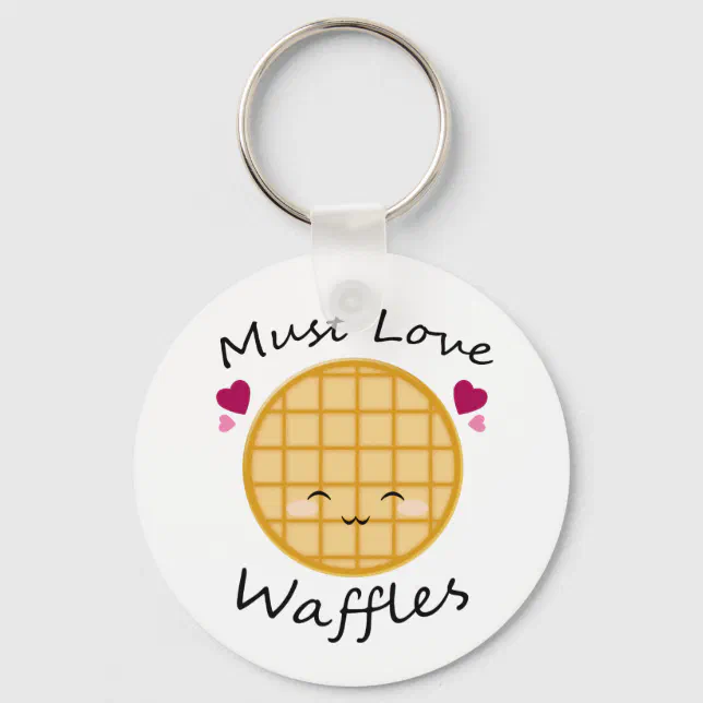 Kawaii Waffle Keychain | Zazzle