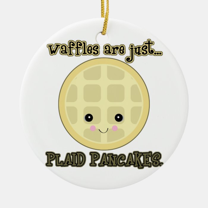 kawaii waffles are just plaid pancakes ornaments