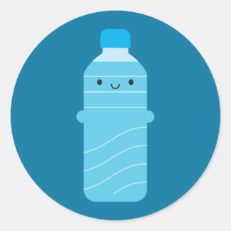 Kawaii Water Bottle Classic Round Sticker